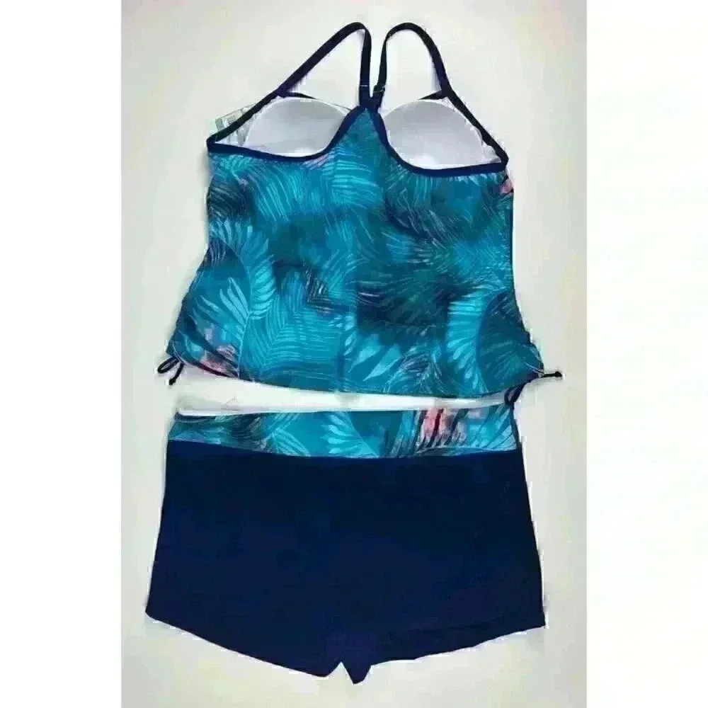 NEW! South Point Women's 24W Tropical Print Swim Tankini Top & Bottom NWT $98 - Picture 2 of 3